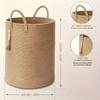 Large Storage Basket with a Sturdy Woven Spherical Lid And Beige/Brown Fibers - Heavy-Duty Storage Basket Suitable for Blankets, Laundry, Yoga Mats