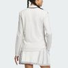 adidas Two-In-One Polo Shirt And Vest Color Block Logo Long Sleeve Knit Top Women Tops White HZ6037