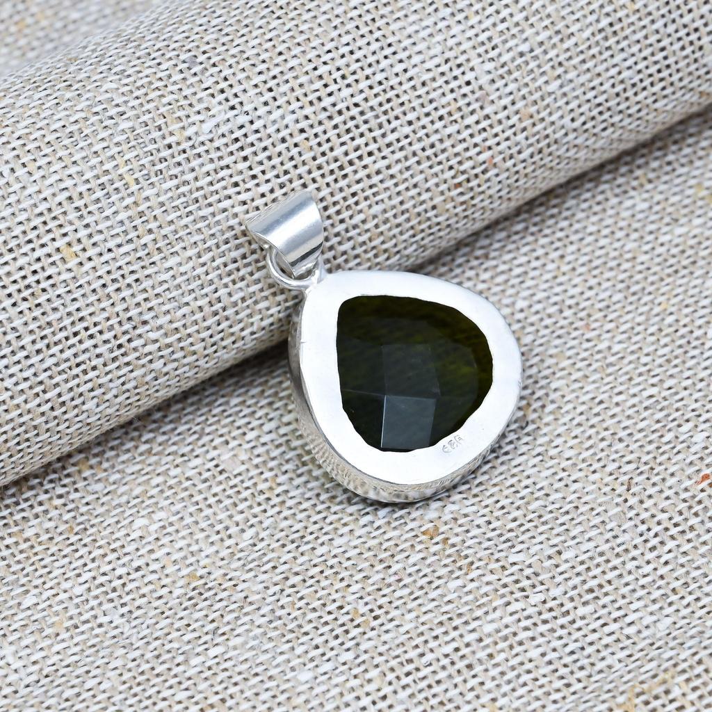 Peridot Gemstone 925 Solid Sterling Silver Pendent For Wedding Gift Beautiful Pendant