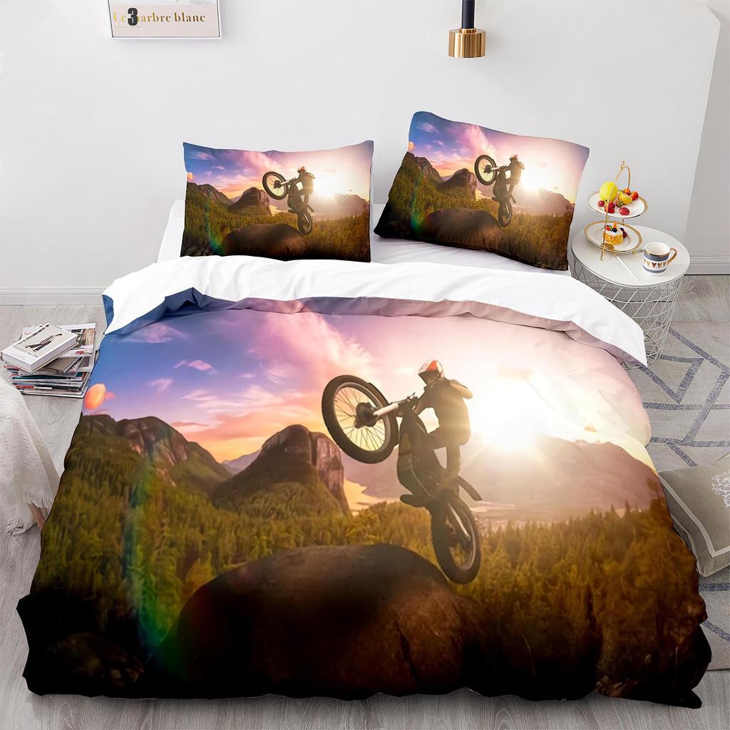 Digital Printing Three-Piece Off-Road Motorcycle Quilt Cover Size Quilt Cover 3D