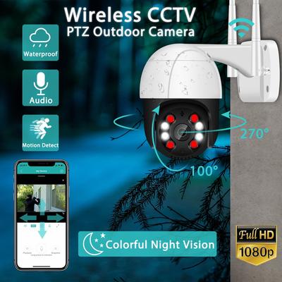 1080P Wifi PTZ Outdoor IP Kamera Zwei-wege Audio Überwachung 4X Digital Zoom Bunte Nachtsicht High Speed ​​Dome drahtlose Home Security PTZ Kamera