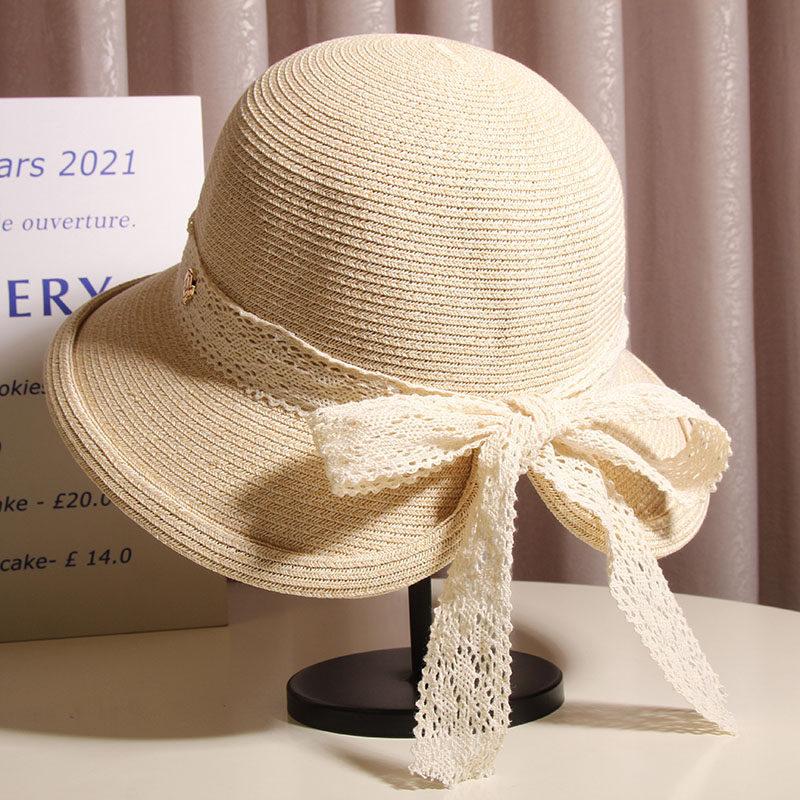 

Straw Hat Women s Summer Sun Hat Hepburn Style Sun Hat Fashion Cool Hat Foldable Sun Hat Large Brim Fisherman Hat M（56-58cm）