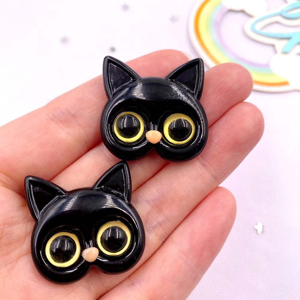 Resin Glitter Colorful Kawaii Big Face Cat Flatback Rhinestone Figurine Christma Decor  Accessorie DIY Hair Bow Scrapbook Crafts