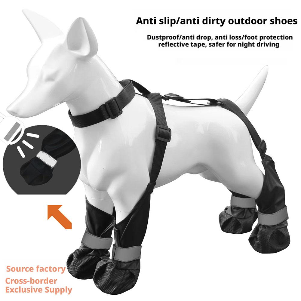 Rutschfeste Hundeschuhe Haustier Pfotenschutz Hund Regenstiefel Abriebfeste Regenschuhe Verstellbare Wanderschuhe Haustierbedarf