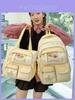 Nylon School Backpack For Girls With Polka Dot Pattern And Padded Shoulder Straps For Campus Use