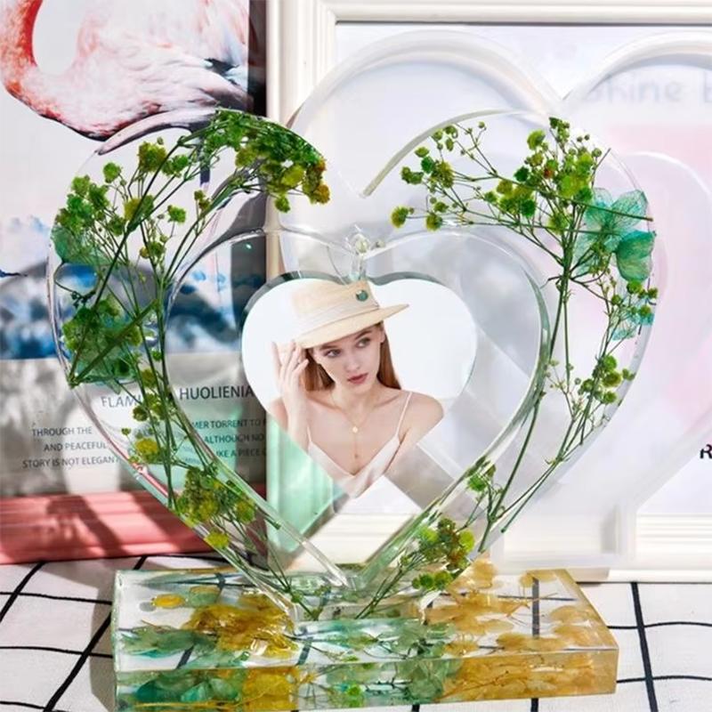 1set-Resin Photo Frame Molds Set Heart Shape Silicone Mold for DIY Casting Epoxy Mould Crafts for Table Home Decor