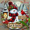 Vintage Snowman Winter Wreath Sign Round Iron Wall Decor