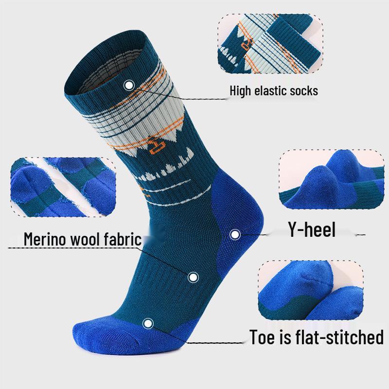 Children's Full Terry Ski & Hiking Socks - Women's Mid-Calf Warm Merino Wool