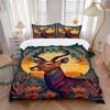 3pcs Deer Mandala Artwork Bedding Set - 1 Duvet Cover + 2 Pillowcases(Core Not Included), Machine Washable Polyester Yy251216109
