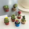 Cartoon Potted Cactus Fridge Magnet Resin 3D Mini Potted Plants Refrigerator Magnet Kitchen Home Office Decoration