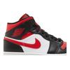 Air Jordan 1 Mid 'Bred Toe' (Unisex) Black / White / Fire Red Vintage Basketball Shoes 554724 079