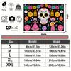 Colorful Skull Party Banner, Polyester Backdrop for Wall Hanging Decoration