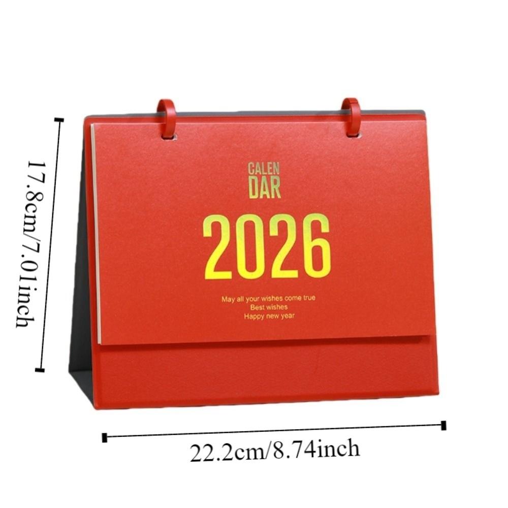 Solid Color Horse Year Calendar Month Date Display Standing Flip Calendar  Spring Festival