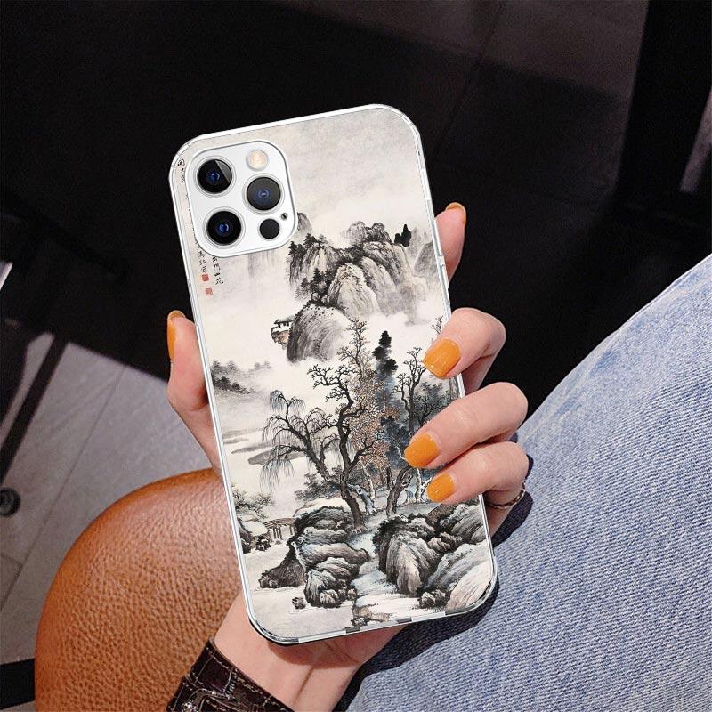 Chinese Style ink Painting Art Phnoe Case for Iphone 17 Air 16 16E 11 12 13 Mini 14 Plus 15 Pro Max 7 8 + SE 2020 Phone Cover Co