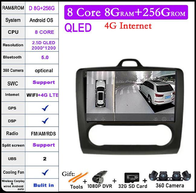 9 Inch For Ford Focus 2 3 MK2 MK3 2004-2011 DSP Android 14 Car Radio Multimedia Video Player Navigation Stereo GPS