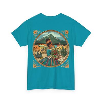 Mexican Heritage Lady Graphic Tee Perfect for Art Lovers Culture Enthusiasts