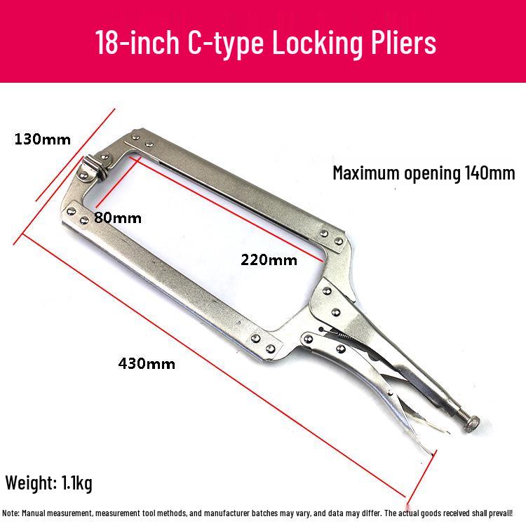 Schraubstock Multifunktionale Universelle C-Typ Druckzange - Industriequalität Holzbearbeitungs-Spannwerkzeug, 6"-18", Fixierzange