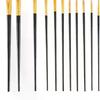 Künstler-Nylon-Flachpinsel-Set 12 Stück Borsten-Aquarellpinsel für Öl-Acrylmalerei Kunstwerkzeuge für Schule und Atelier