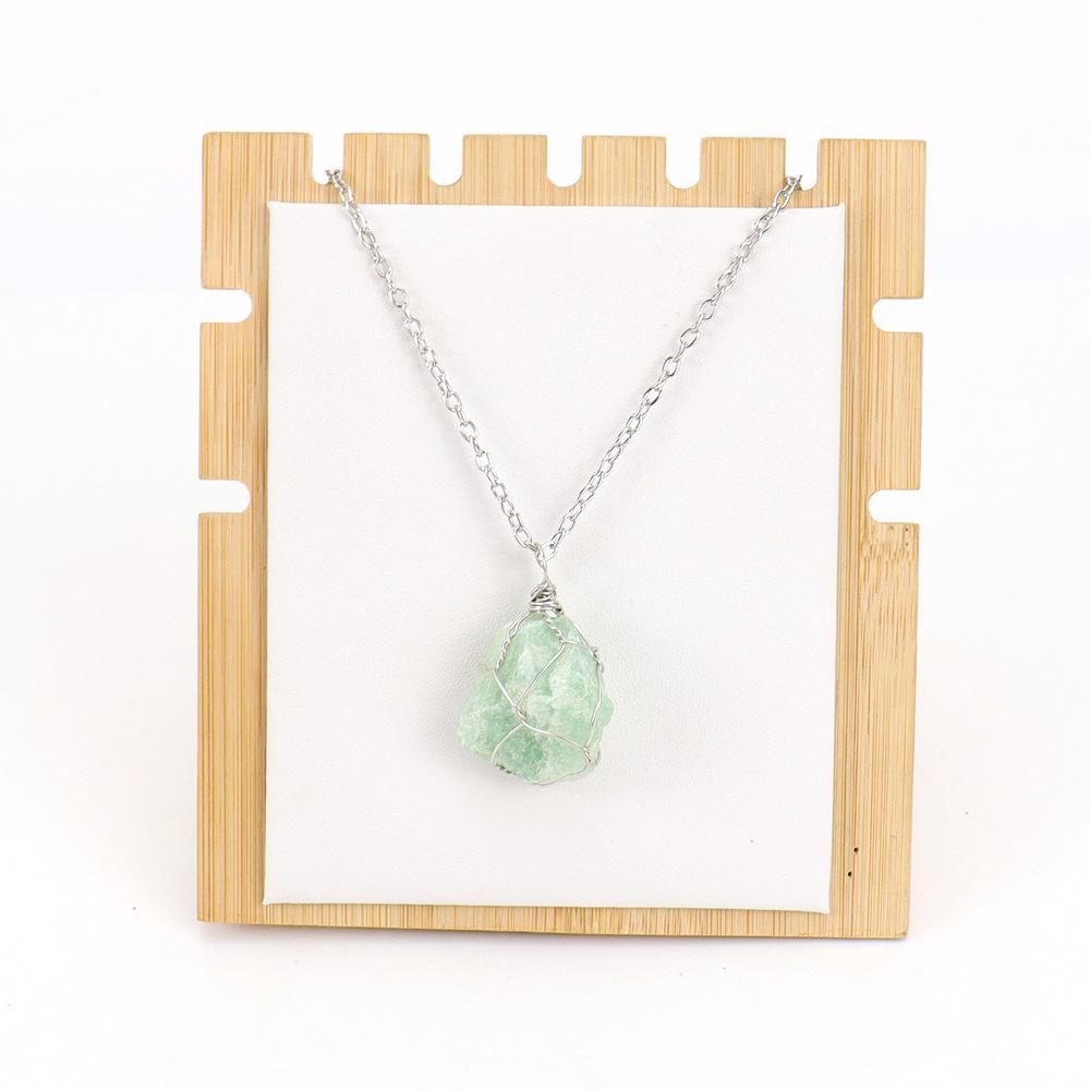 Irregular Natural Crystal Amethyst Rough Stone Pendant, Handmade Twisted Stone Necklace N651