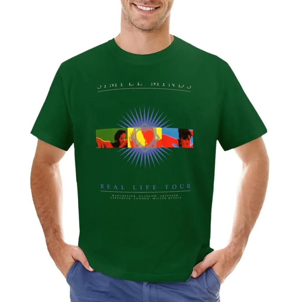 Simple Minds - Real Life Live UK T-shirt summer clothes hippie clothes heavy weight t shirts for