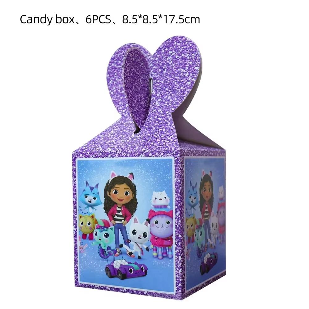 Gabby Dollhouse Popcorn Box Candy Box Birthday Party Decoration Cartoon Gabbys Snack Biscuit Box Baby Shower Party Supplies Gift