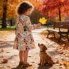Girl Dress With Cotton Fabric For Princess Style Casual Wear