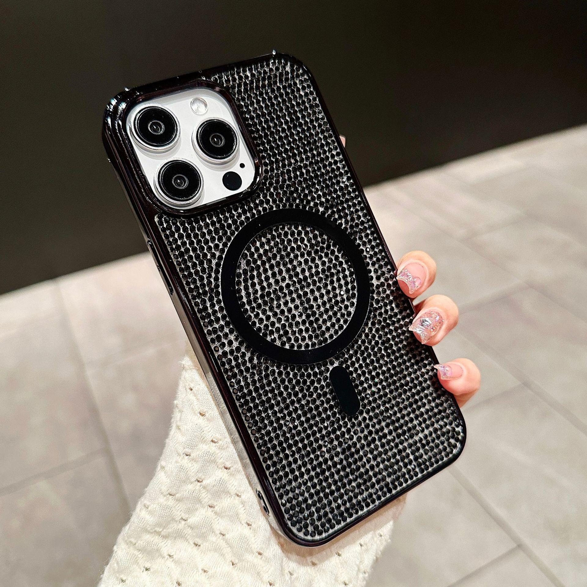 

For IPhone 17 Promax Phone Case 16pro Luxury Rhinestone Magnetic Suction for Apple 14 Thousand Diamond Glitter Fans 15 New For Apple 11Promax