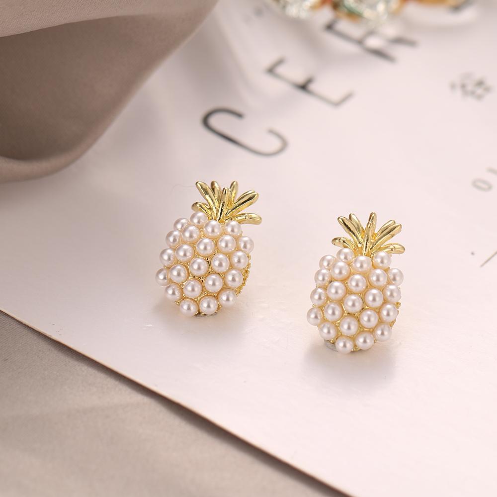 Simple Creative Exaggerated Pineapple Love Heart-shaped Geometric Chain Earrings Women Personality Geometric Girl Earrings