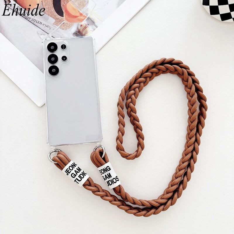 

Luxury Lanyard Case For Samsung Galaxy S25 Ultra S24 FE S22 S21 S23 Plus A56 Shockproof Acrylic Clear PC Crossbody Strap Cover S20 FE&Case & Strap