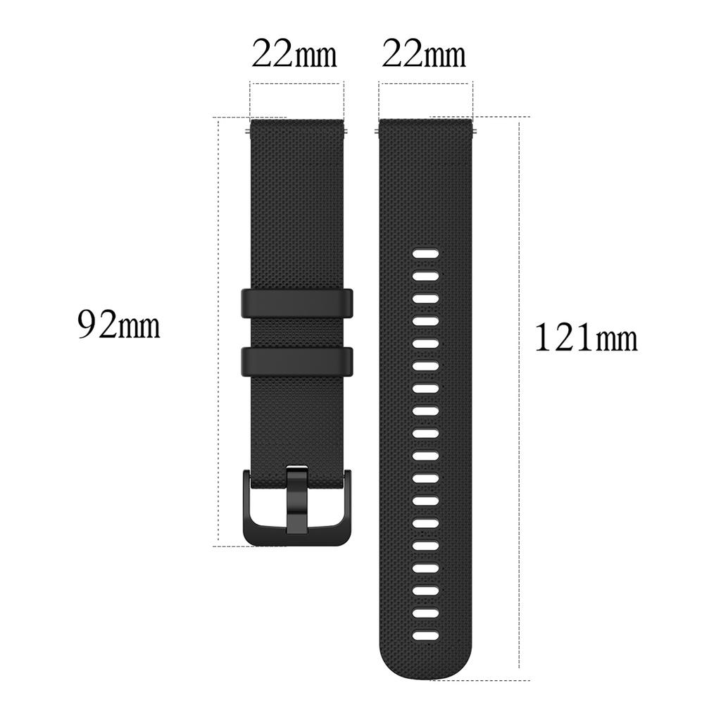 22mm Watch Strap for Samsung Galaxy Watch3 45mm/Asus Zenwatch Silicone Band Grid Texture
