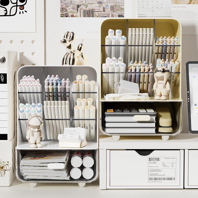 Angled Pen Holder Desk Organizer - Large Capacity