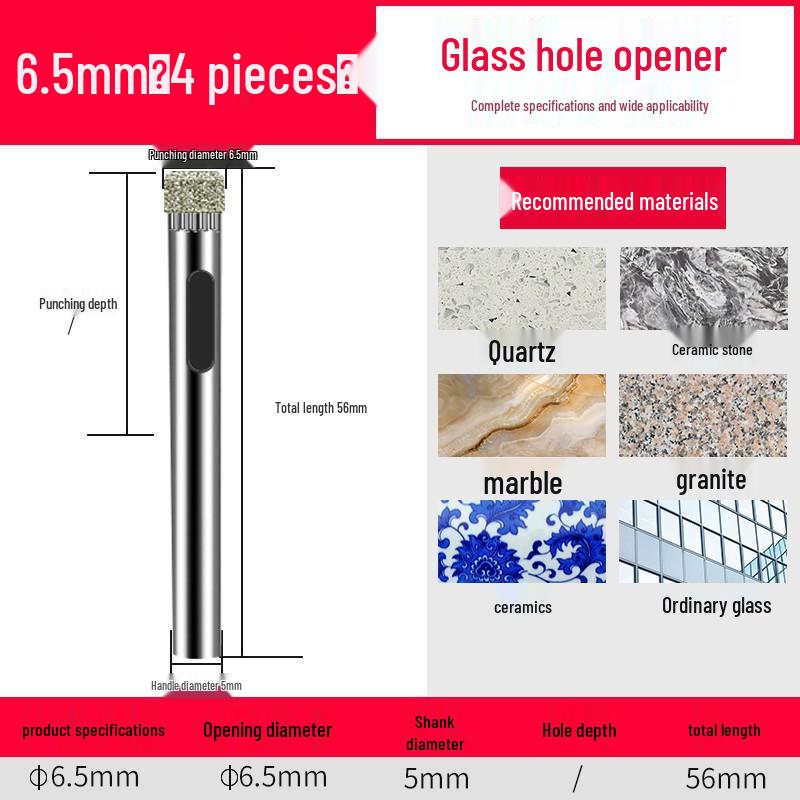 Emery Glass & Tile Drill Bit, 3-200mm Rotary Hole Saw for Marble