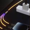 6A 66W RGB Lights Charge Cable 3 in 1 Mobile Phone Data Cord Fast Charging Cable  Phone Charging
