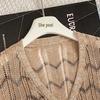 Tachi Women's Wave Pattern V-Neck Knit Cardigan