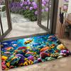 3D Underwater World Rug Tropical Fish Entryway Doormat Living Room Rugs Non Slip Soft Easy Clean Durable Ocean Decor Carpet