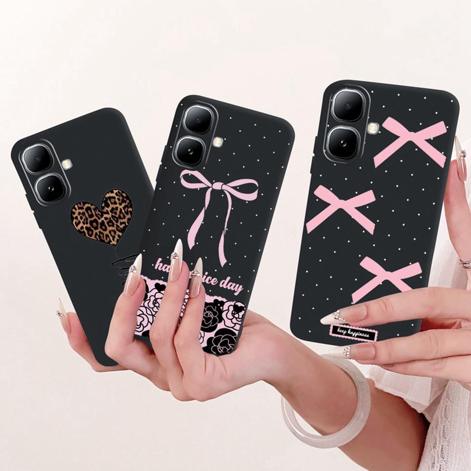 Cute Printing Phone Case For Infinix Smart 20 Soft Black Silicone TPU Cases For Infinix Smart20 X6840 X6840B Covers Bumpers