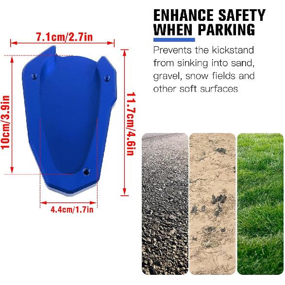 CHIFUN Kickstand Extender Enlarger Pad Side Stand Extension Plate Replacement for Suzuki SV650 SV650X SV650XA 2017-2023 Side Parking Stand Foot Pad