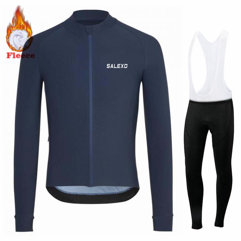 2026 Winter Fleece Warm Thermal Fleece Bicycle Set for Men, Long Sleeve Sportswear, Racing Jersey Suit, Pro Team Bicycle Clothing, Winter