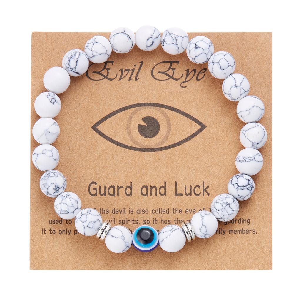 8mm Pink Purple Glass Beads Evil Eye Bracelets for Women Handmade Beaded Resin Blue Eye Bracelet Turkish Lucky Zircon Gifts