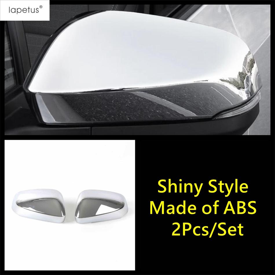 Car Rearview Mirror Cap Shell Decoration Protection Cover Trim For Toyota Bz4x - 2025 ABS Chrome / Carbon Fiber Accessories Shiny Style