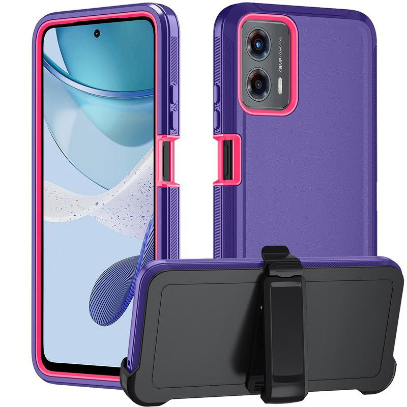 MOTO G Power 5G (2024) Three-in-One Phone Case with Back Clip & Full Edge Protection