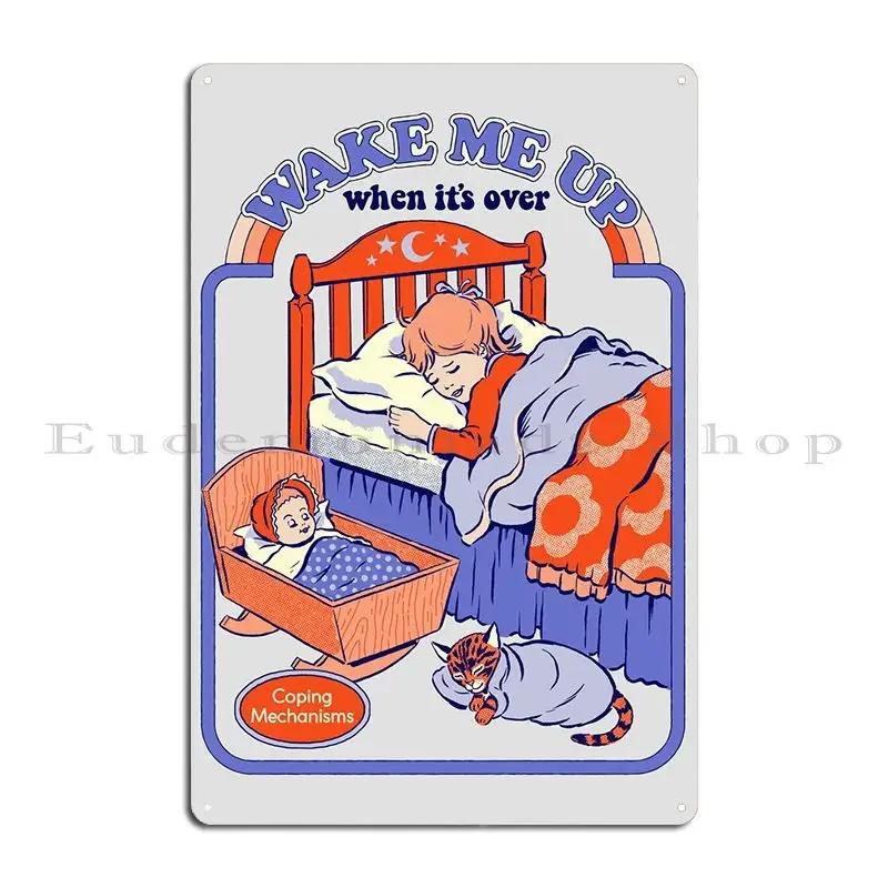 Wake Me Up Metal Signs Cinema Wall Cave Personalized Wall Cave Customized Tin Sign Poster 20X30CM