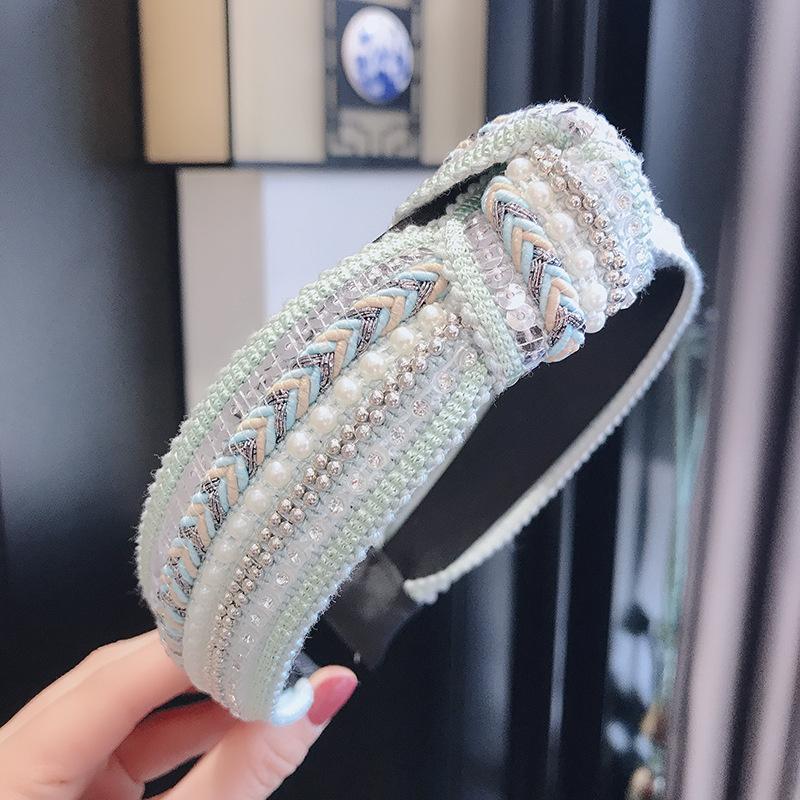 New Knotted Headbands for Women Headdress Girls Vintage Hair Bands Cloth Wide Hairband Soft Hair Hoop Hair Accessories Headwear