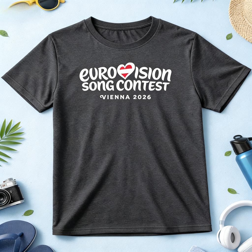 Nuovo logo Vienna Eurovision 2026 T-shirt Austria Song Contest 2026 Moda Primavera Estate Casual T-shirt Cotone Manica Corta