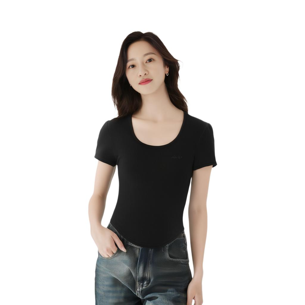 Levis Soft Casual Slim Fit Einfarbig Kurzarm T-Shirt Damen Oberteile Schwarz 003SU-0000