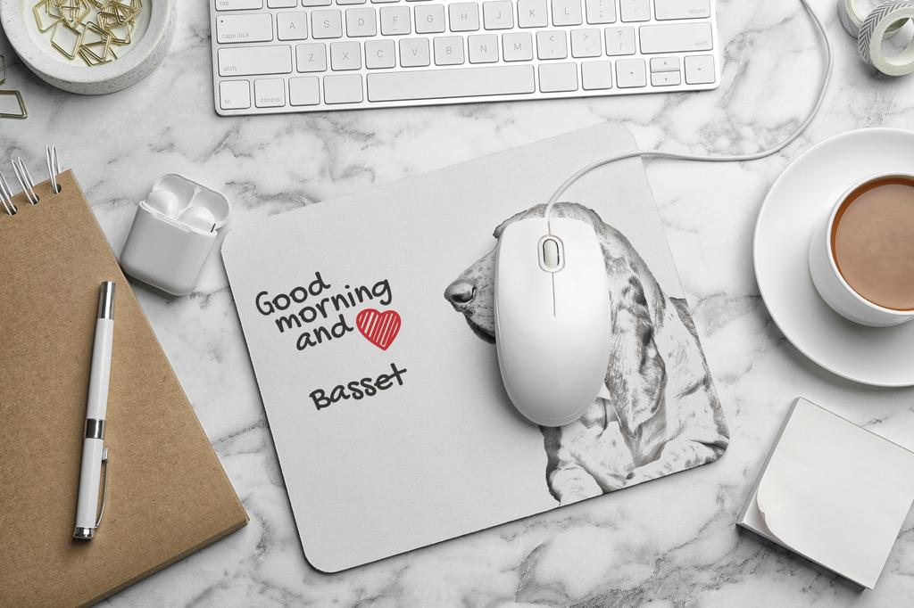 Basset Hound - Mouse Pad with Print, Personalized Dog-themed Mouse Pad, Unique Gadget for an Office Worker by Art-Dog Brand