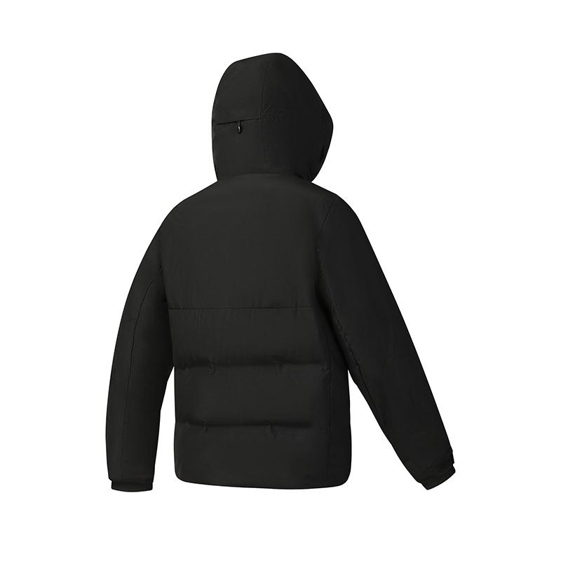 Fila Ski Series 4810 Goose Down Fashionable Cool Ski Sports Comfortable Versatile Warm Zipper Pocket Hooded Down Jacket Men Outerwear A11M546919FBK