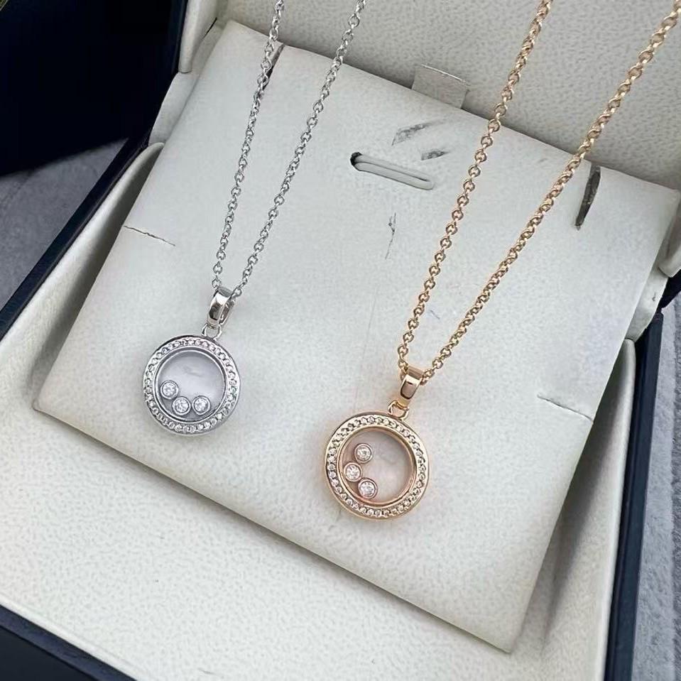 Chopin Side-Drilled Movable Three-Bead Necklace for Women