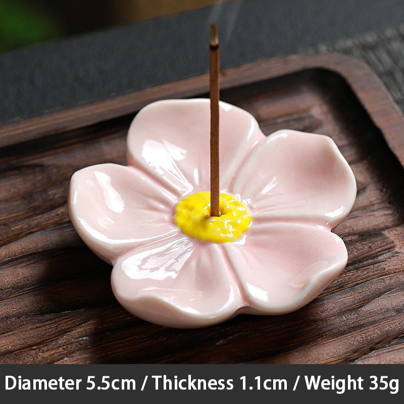 Incense Flat Bottom Censer Holder Ceramic Delicate Creative Portable Flower Incense Stick Holder
