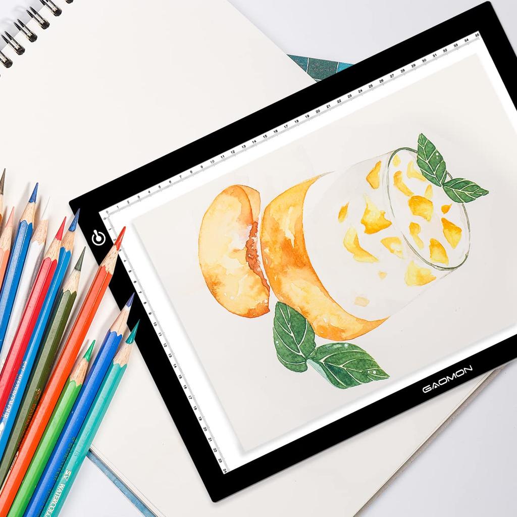 GAOMON B4 dimensiune trasare lumină LED 5mm fără trepte ilustrație manga DIY suport caligrafie lucrat manual, reglare intensitate, ușoară, cutie ultra-subțire-GB4 X-ray